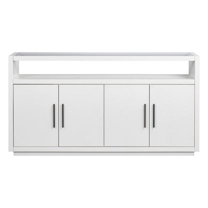 1st Choice Furniture Direct Storage Cabinet 1st Choice Stylish Wooden Storage Cabinet w/ Glass Top & 4 Metal Handles