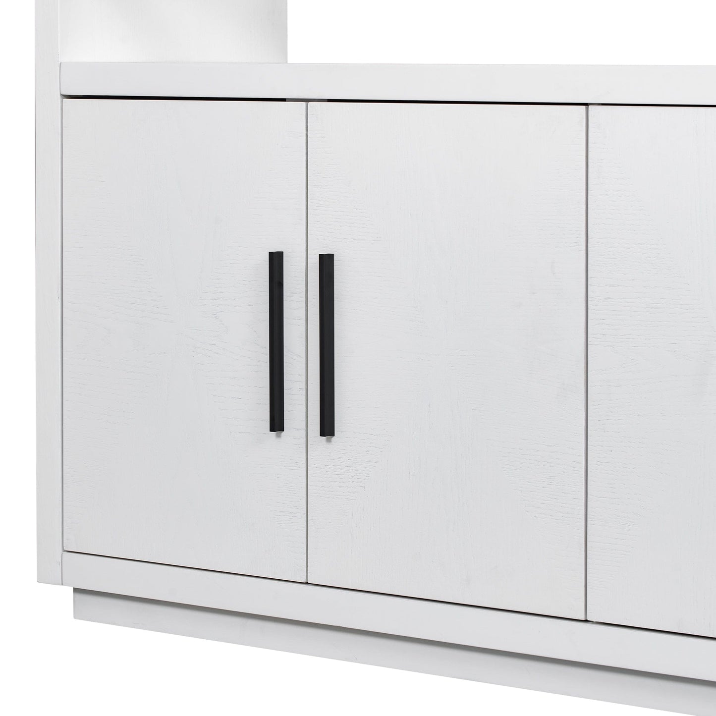 1st Choice Furniture Direct Storage Cabinet 1st Choice Stylish Wooden Storage Cabinet w/ Glass Top & 4 Metal Handles
