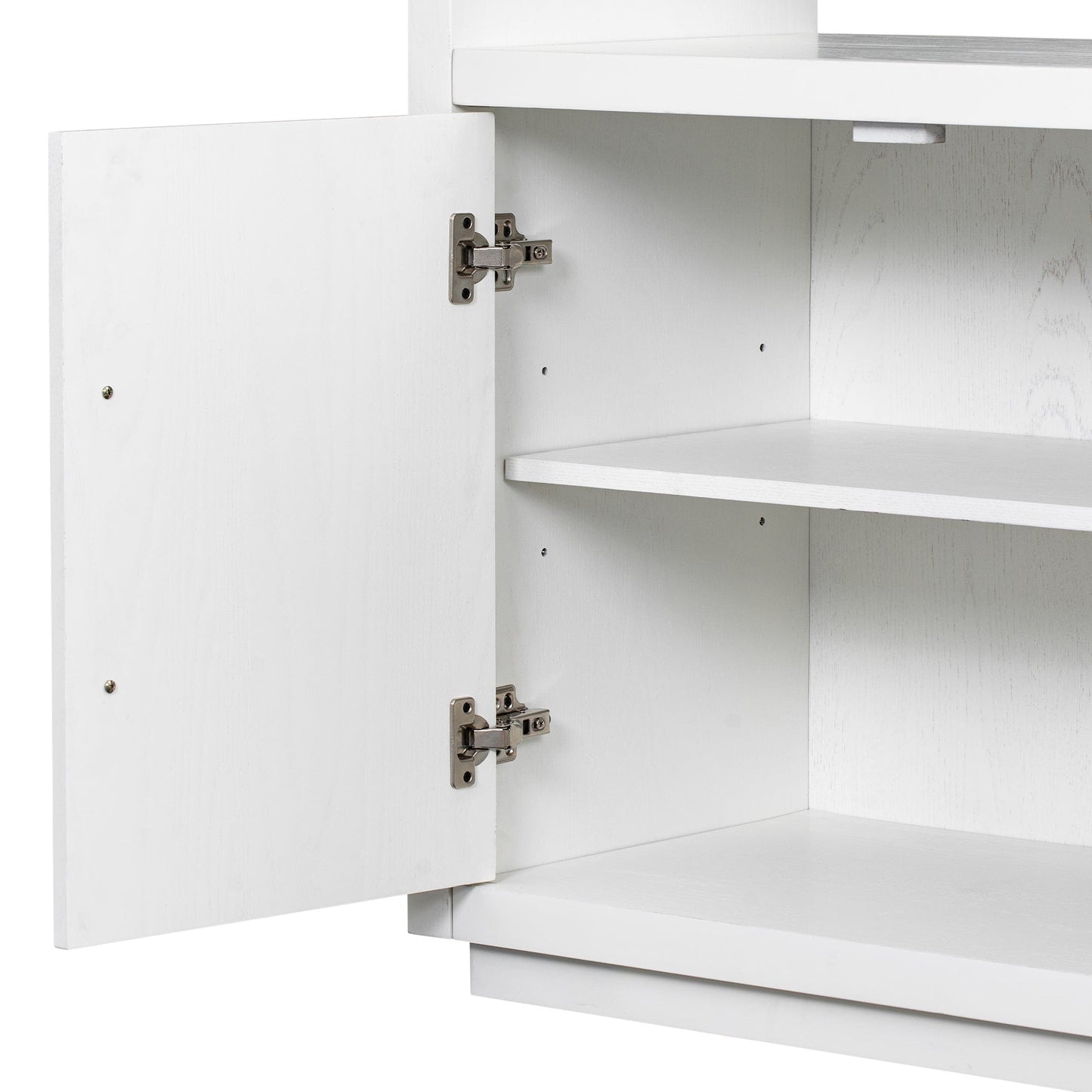 1st Choice Furniture Direct Storage Cabinet 1st Choice Stylish Wooden Storage Cabinet w/ Glass Top & 4 Metal Handles