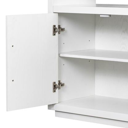 1st Choice Furniture Direct Storage Cabinet 1st Choice Stylish Wooden Storage Cabinet w/ Glass Top & 4 Metal Handles