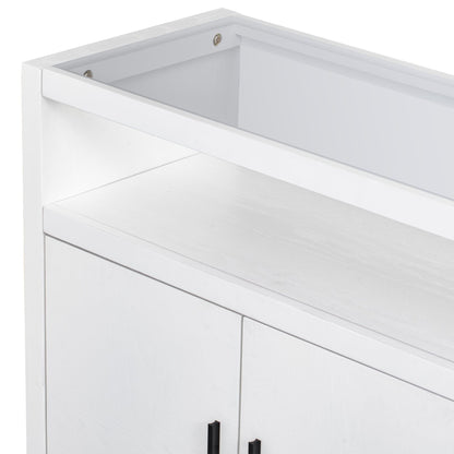 1st Choice Furniture Direct Storage Cabinet 1st Choice Stylish Wooden Storage Cabinet w/ Glass Top & 4 Metal Handles