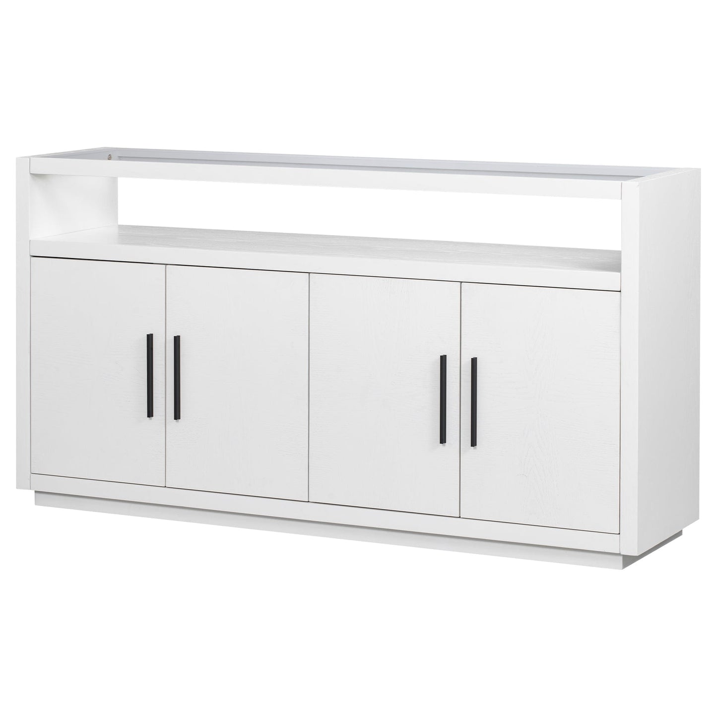 1st Choice Furniture Direct Storage Cabinet 1st Choice Stylish Wooden Storage Cabinet w/ Glass Top & 4 Metal Handles