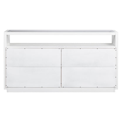 1st Choice Furniture Direct Storage Cabinet 1st Choice Stylish Wooden Storage Cabinet w/ Glass Top & 4 Metal Handles