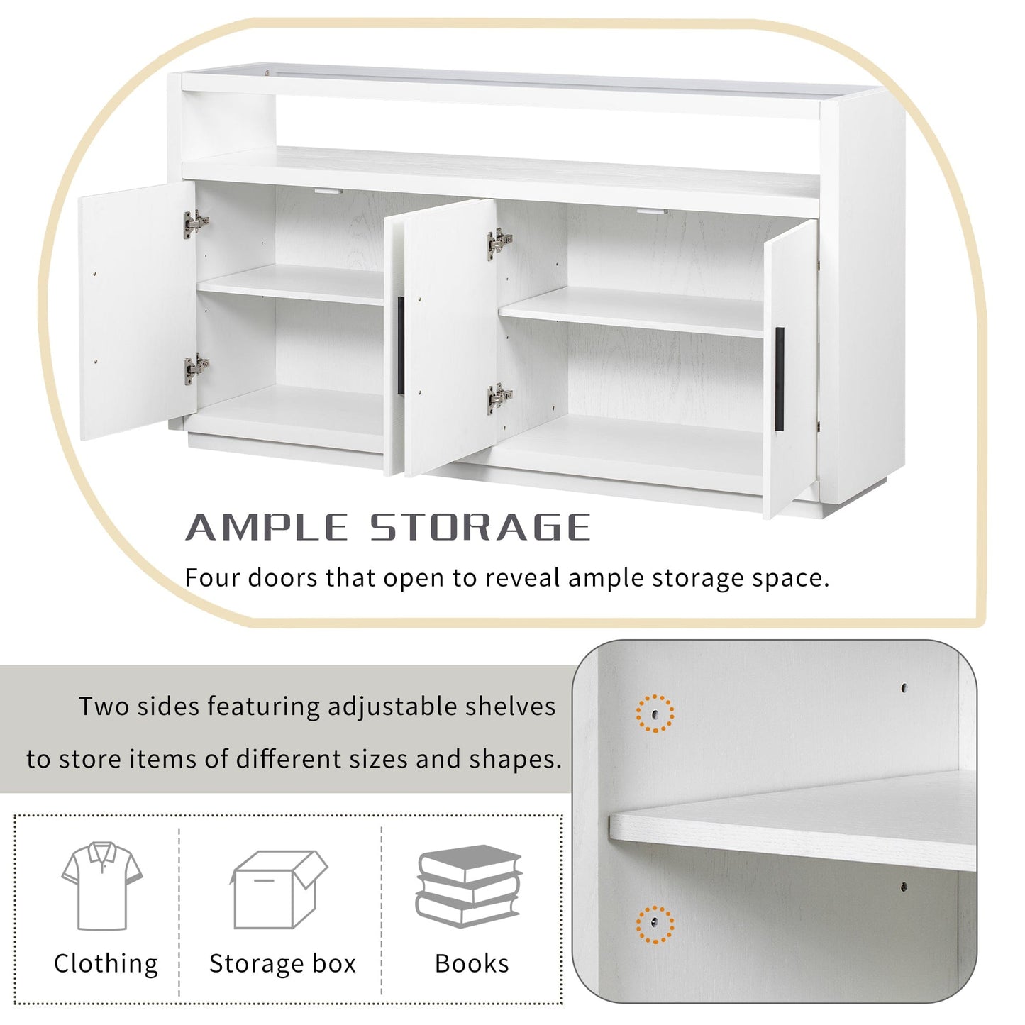 1st Choice Furniture Direct Storage Cabinet 1st Choice Stylish Wooden Storage Cabinet w/ Glass Top & 4 Metal Handles