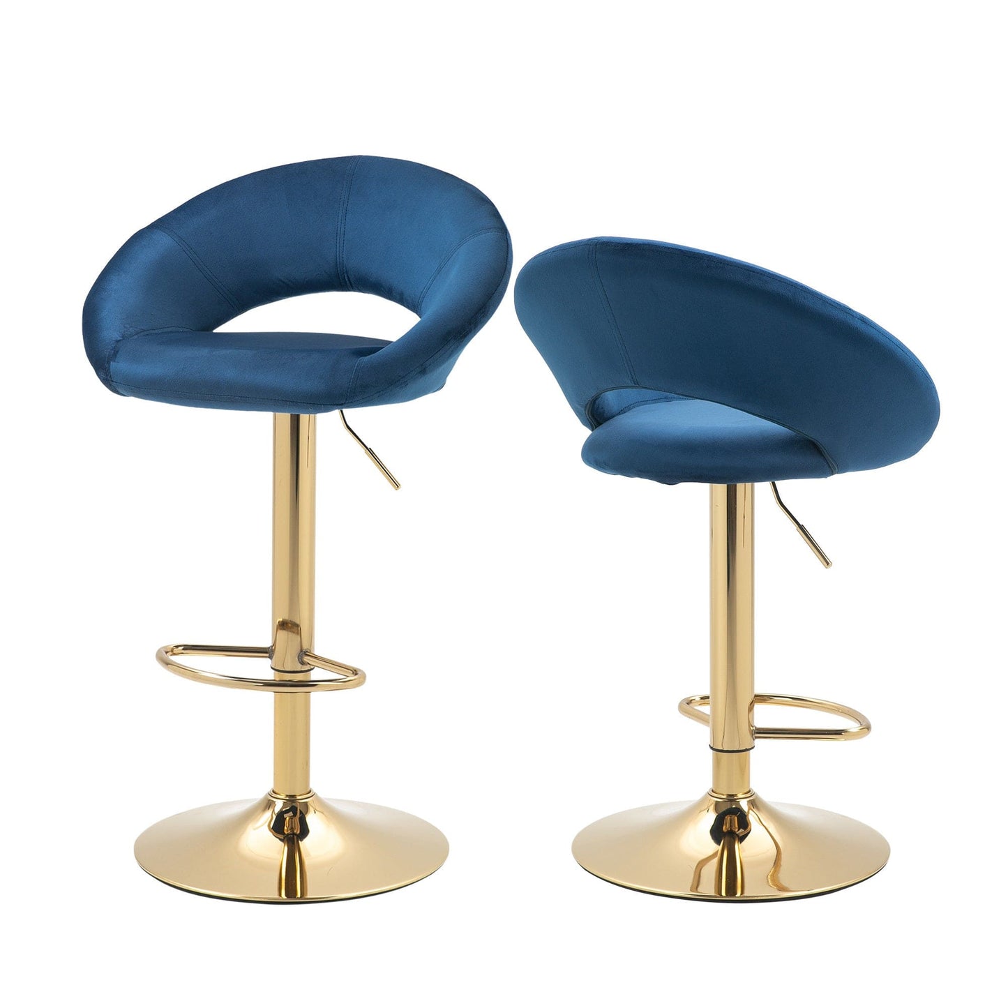 1st Choice Furniture Direct Swivel Bar Stool 1st Choice Modern Dark Blue Velvet Adjustable Counter Height Chair