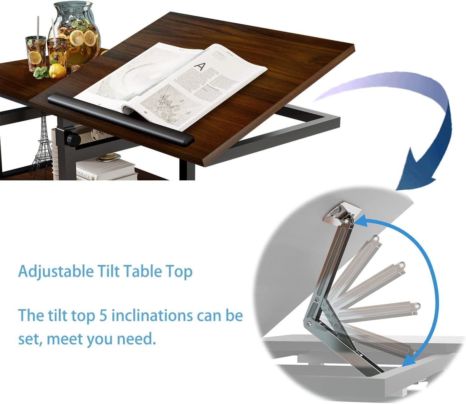 1st Choice Furniture Direct Table 1st Choice Rolling C Table with Tiltable Board & Wheels - Mobile Side Table