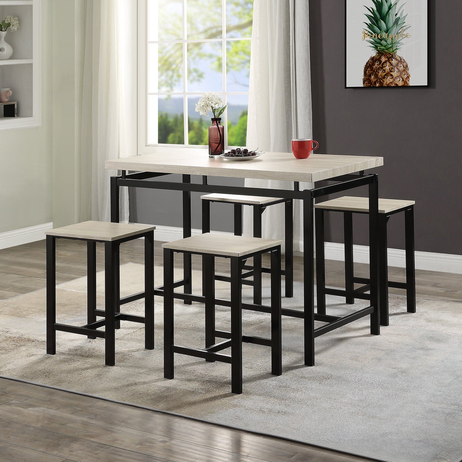 1st Choice Furniture Direct Table Set 1st Choice Modern 5 Pieces Dining Table Counter Chair Set