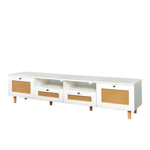 1st Choice Furniture Direct TV Stand 1st Choice Rattan & Wood Console Table with Open Shelves & Doors