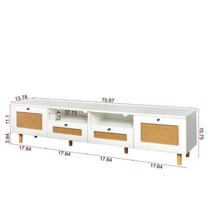 1st Choice Furniture Direct TV Stand 1st Choice Rattan & Wood Console Table with Open Shelves & Doors