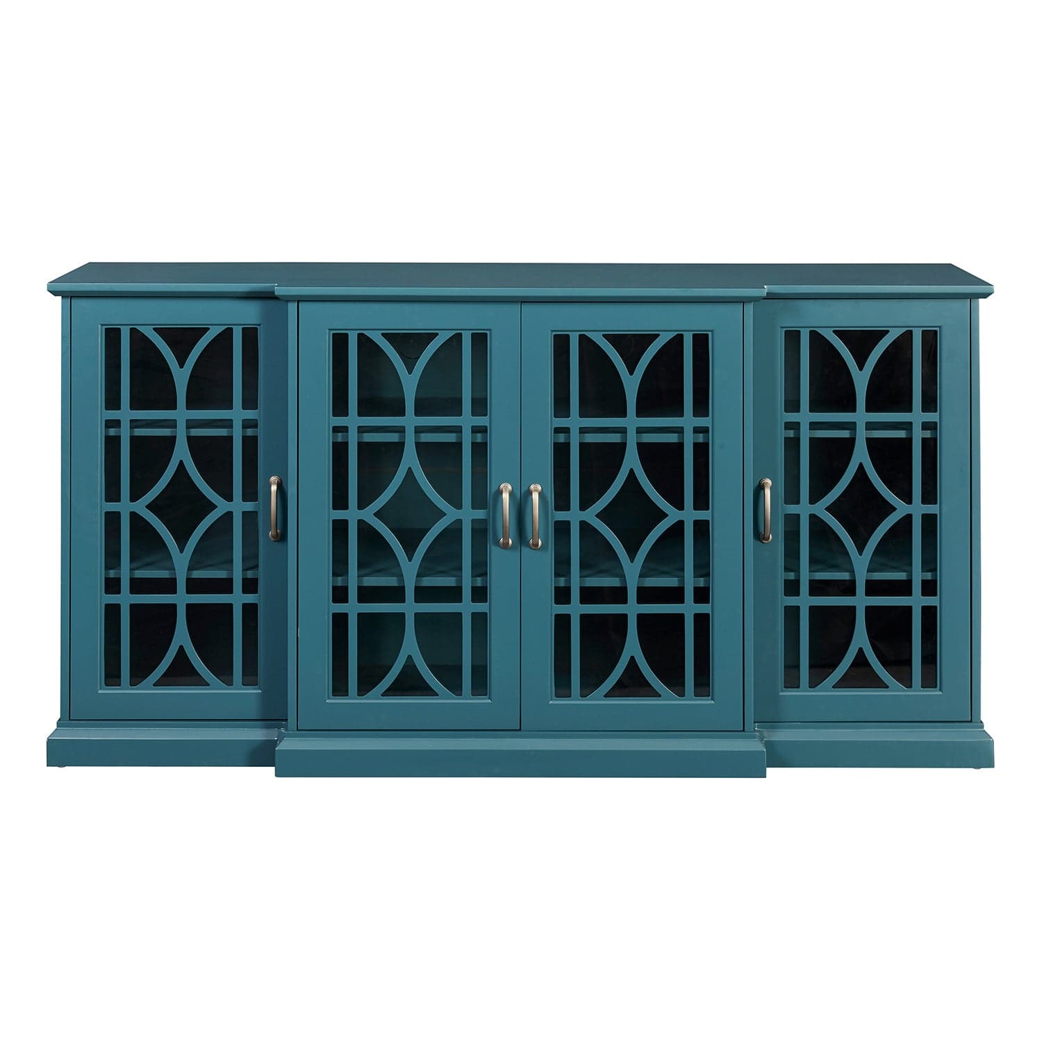 1st Choice Furniture Direct TV Stand 1st Choice Teal Blue TV Stand with Glass Door and Adjustable Shelves