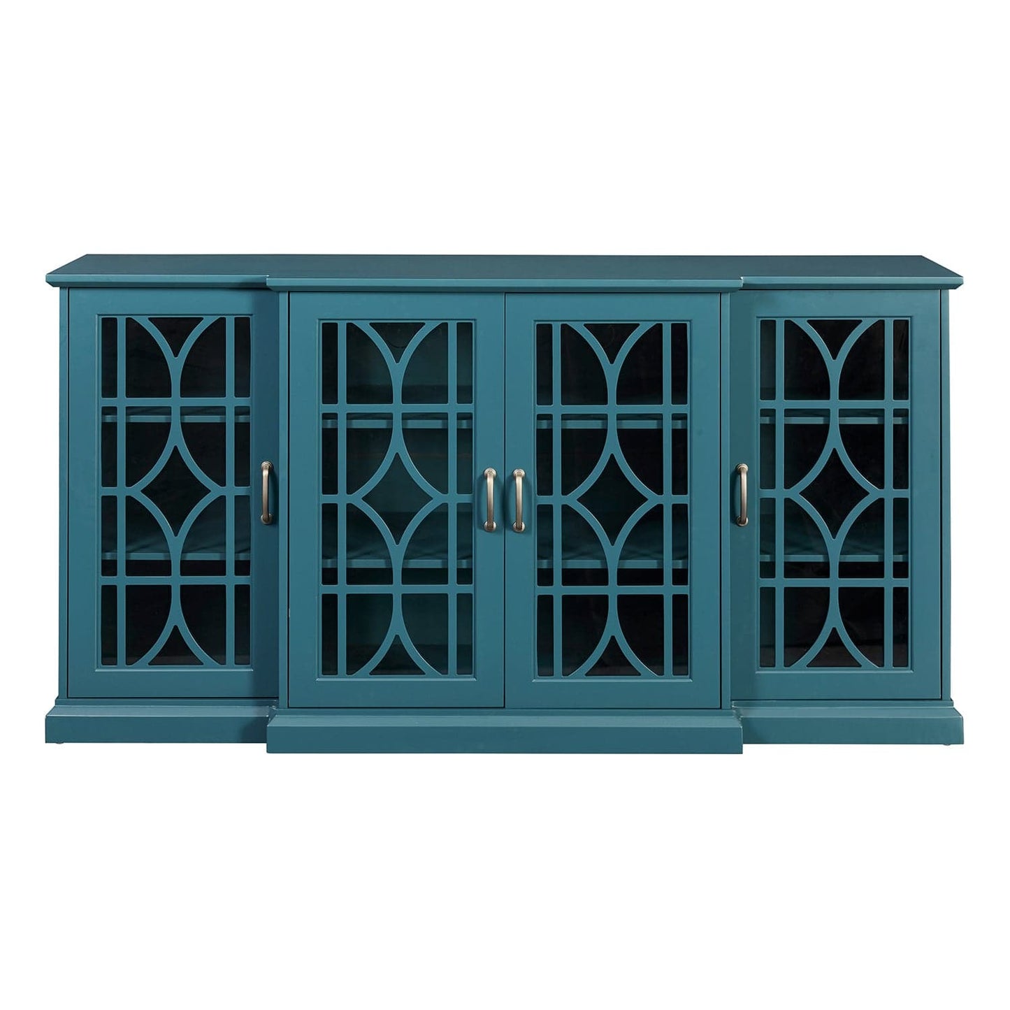 1st Choice Furniture Direct TV Stand 1st Choice Teal Blue TV Stand with Glass Door and Adjustable Shelves