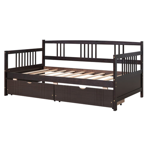 1st Choice Furniture Direct Twin Bed 1st Choice Espresso Twin Daybed with 2 Under bed Drawers