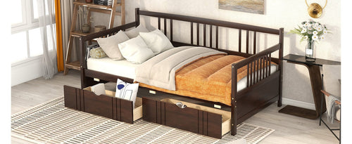 1st Choice Furniture Direct Twin Bed 1st Choice Espresso Twin Daybed with 2 Under bed Drawers