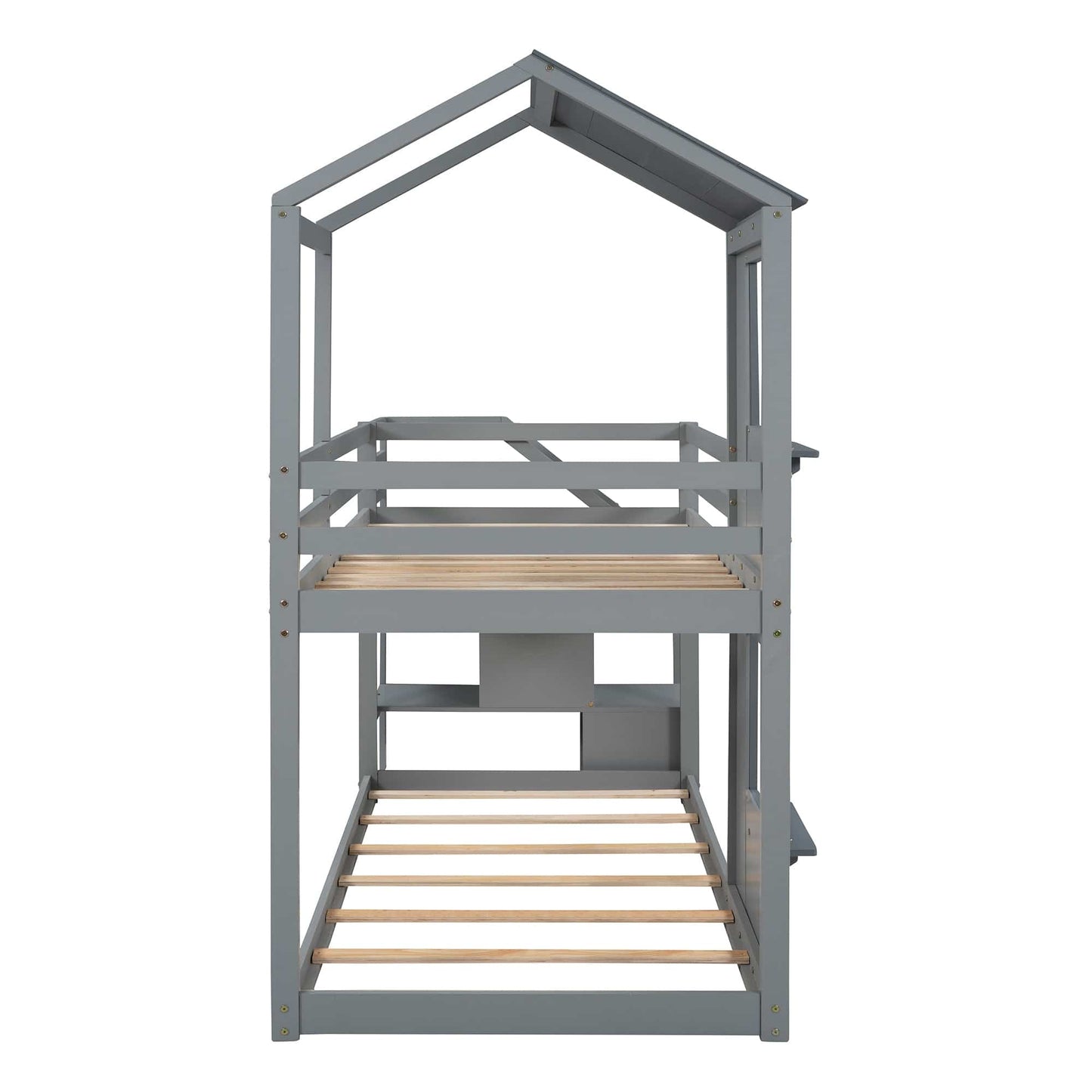 1st Choice Furniture Direct Twin Bunk Bed 1st Choice Twin Wood Bunk Bed with Storage Stairs, Roof & Ladder