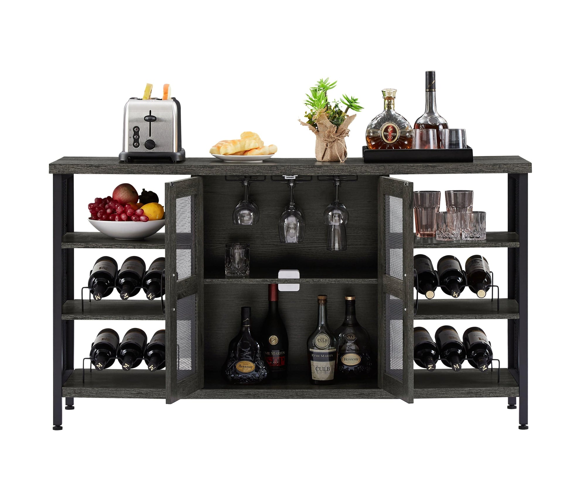 1st Choice Furniture Direct wine bar cabinet 1st Choice Industrial Wine Bar Cabinet and Wine Racks in Dark Grey
