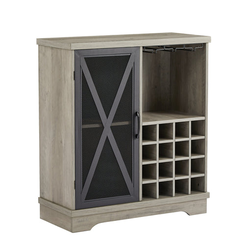1st Choice Furniture Direct Wine Cabinet 1st Choice Single Door in Stylish Gray Wine Cabinet with 16 Bottle Storage