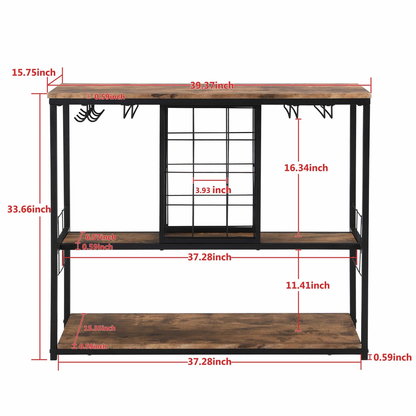 1st Choice Furniture Direct Wine Rack 1st Choice Sleek Industrial 3-Tier Wine Rack with Wine Storage
