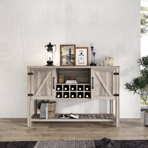 1st Choice Furniture Direct Wine Rack 1st Choice Versatile 52" Cabinet with Wine Racks in Grey Walnut Finish