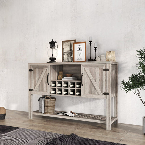 1st Choice Furniture Direct Wine Rack 1st Choice Versatile 52" Cabinet with Wine Racks in Grey Walnut Finish