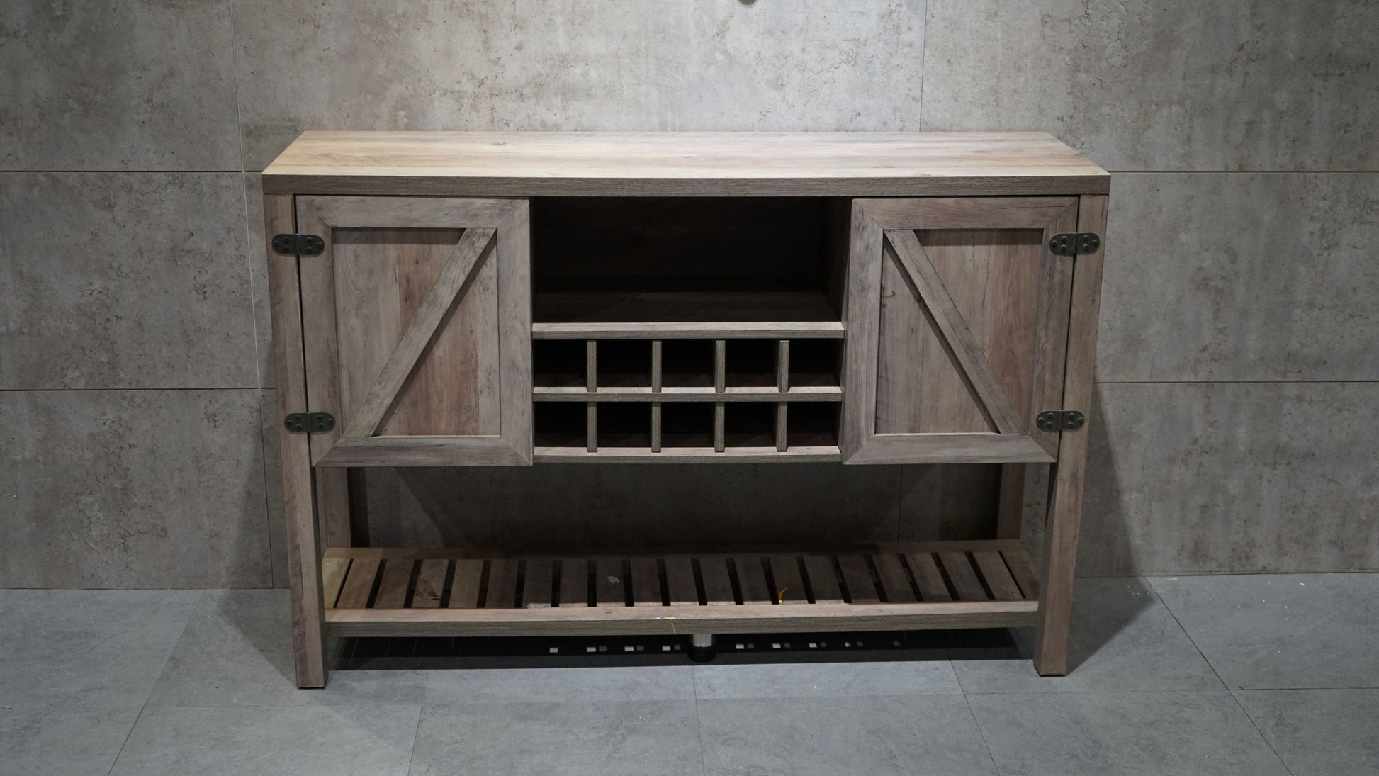 1st Choice Furniture Direct Wine Rack 1st Choice Versatile 52" Cabinet with Wine Racks in Grey Walnut Finish