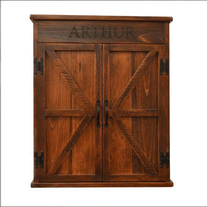 2 Day Designs Mission Dart Board Cabinet Set Reclaimed Wood - 1st Choice Furniture Direct