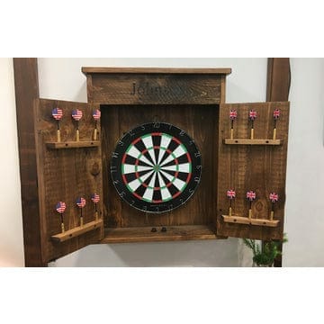 2 Day Designs Mission Dartboard Cabinet With Viper Dartboard Reclaimed Wood - 771P - 1st Choice Furniture Direct