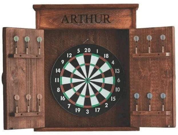 2 Day Designs Mission Dartboard Cabinet With Viper Dartboard Reclaimed Wood - 771P - 1st Choice Furniture Direct