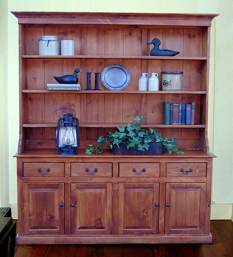 2-Daydesign Hutch Base with the Dover Top Southern Splinter Solid Wood Carolina Hutch Base with the Dover Top - 3702b