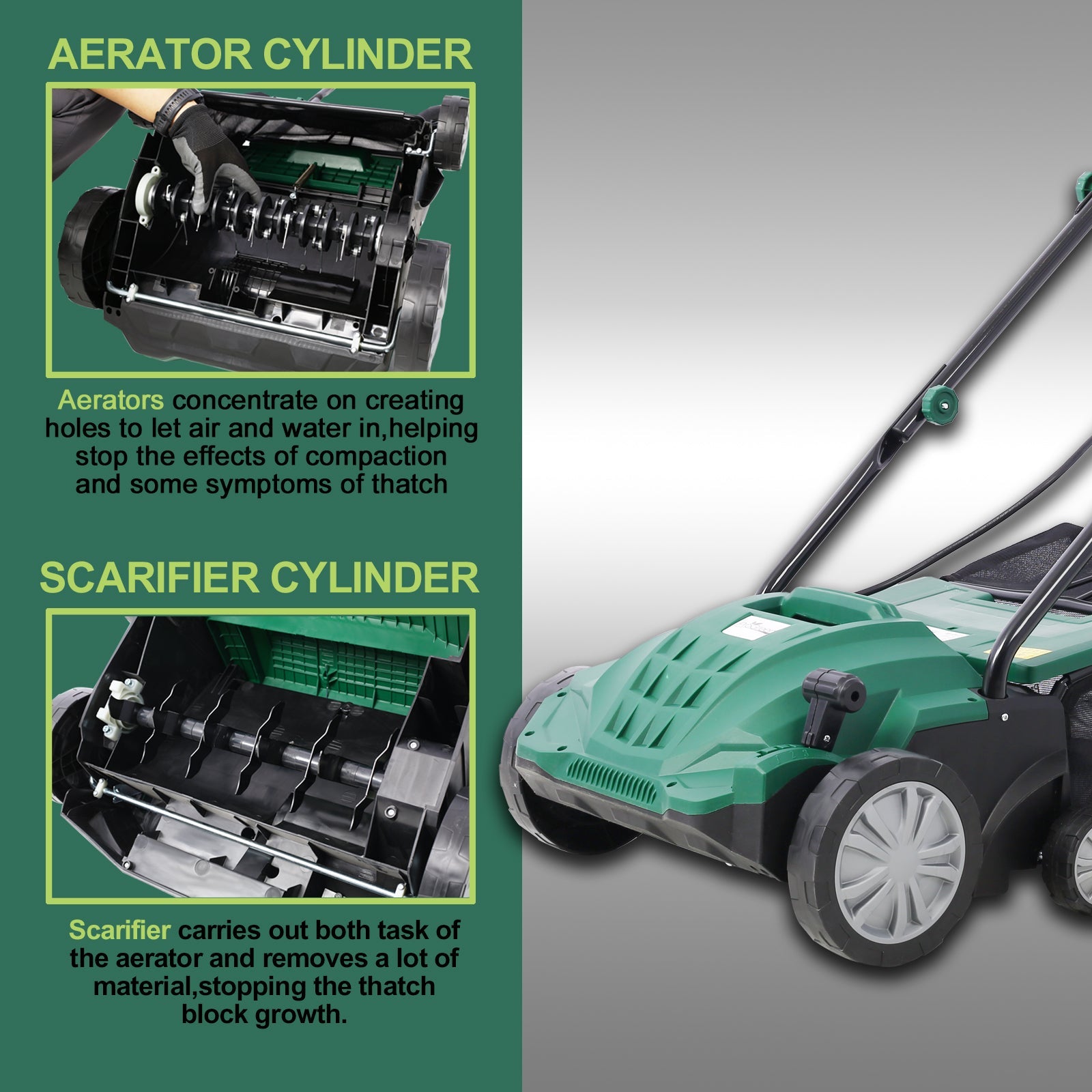 2 - in - 1 Electric Dethatcher & Scarifier – Lawn Care Tool 12AMP - 1st Choice Furniture Direct