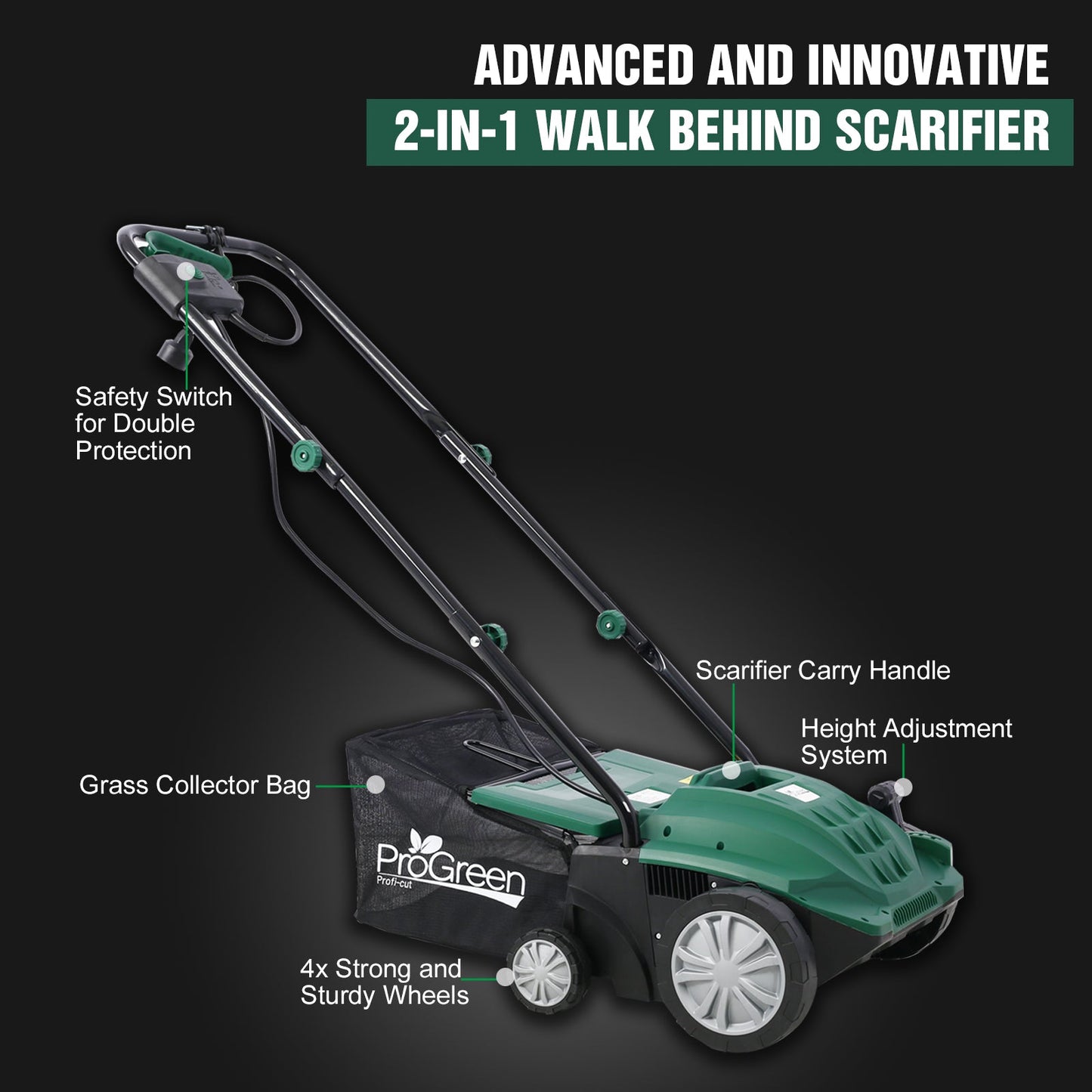 2 - in - 1 Electric Dethatcher & Scarifier – Lawn Care Tool 12AMP - 1st Choice Furniture Direct