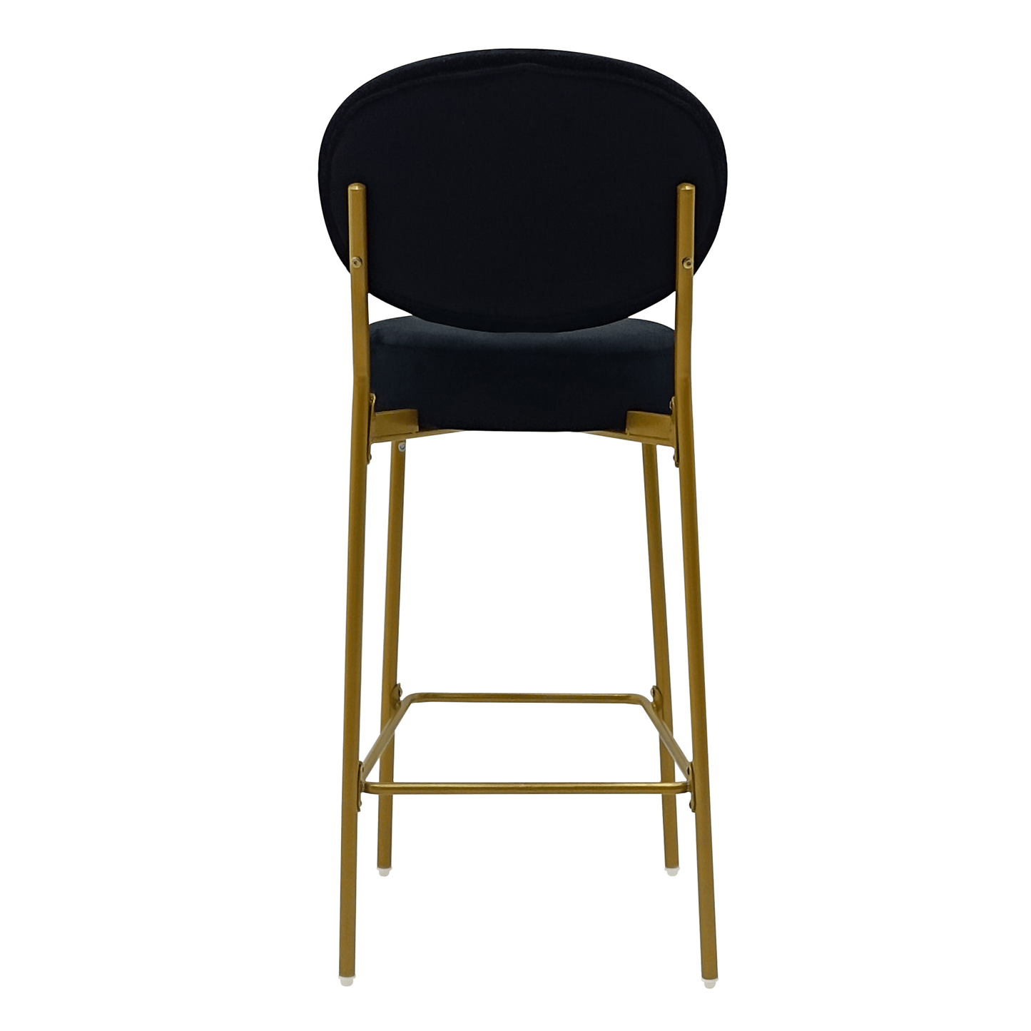 2 - Pack Modern Velvet Bar Stools with Gold Metal Legs Accent Round Counter Stools for Kitchen Island, Home Bar (Black) - 1st Choice Furniture Direct