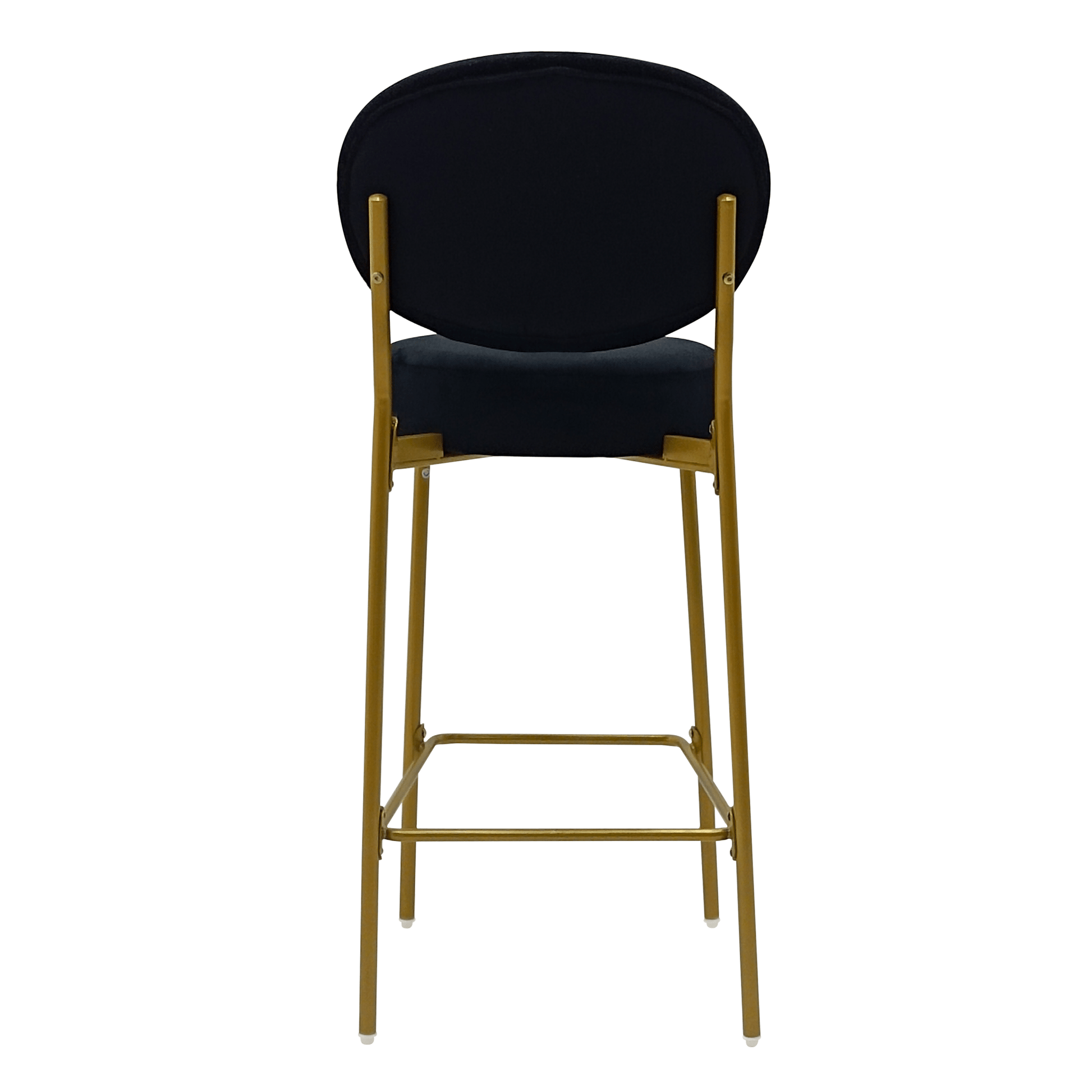2 - Pack Modern Velvet Bar Stools with Gold Metal Legs Accent Round Counter Stools for Kitchen Island, Home Bar (Black) - 1st Choice Furniture Direct