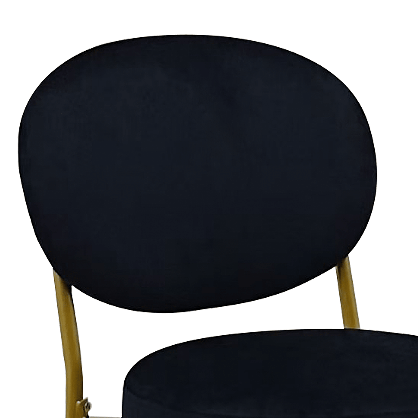 2 - Pack Modern Velvet Bar Stools with Gold Metal Legs Accent Round Counter Stools for Kitchen Island, Home Bar (Black) - 1st Choice Furniture Direct