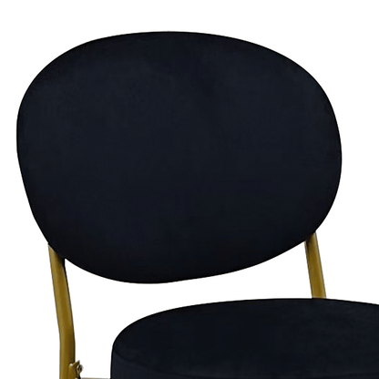 2 - Pack Modern Velvet Bar Stools with Gold Metal Legs Accent Round Counter Stools for Kitchen Island, Home Bar (Black) - 1st Choice Furniture Direct