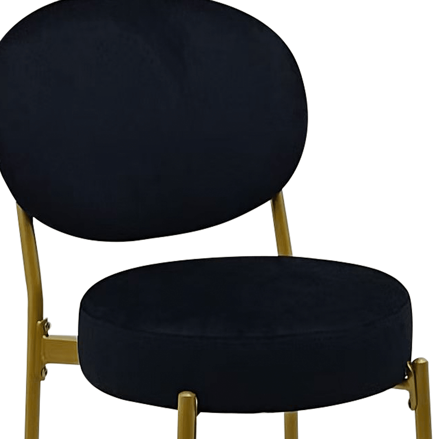 2 - Pack Modern Velvet Bar Stools with Gold Metal Legs Accent Round Counter Stools for Kitchen Island, Home Bar (Black) - 1st Choice Furniture Direct