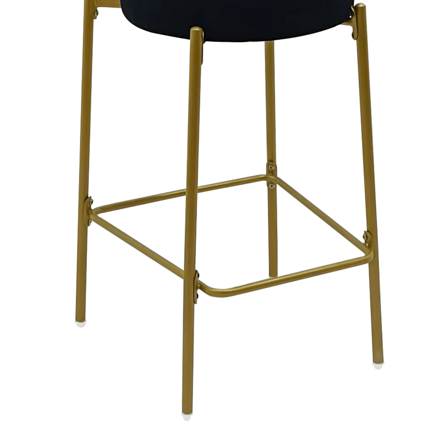 2 - Pack Modern Velvet Bar Stools with Gold Metal Legs Accent Round Counter Stools for Kitchen Island, Home Bar (Black) - 1st Choice Furniture Direct