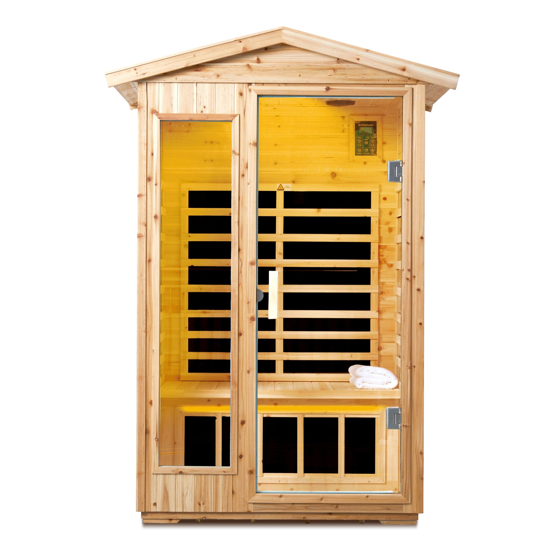 2 Person Outdoor Infrared Sauna – Far Infrared Old Fir Sauna Room with Bluetooth - 1st Choice Furniture Direct
