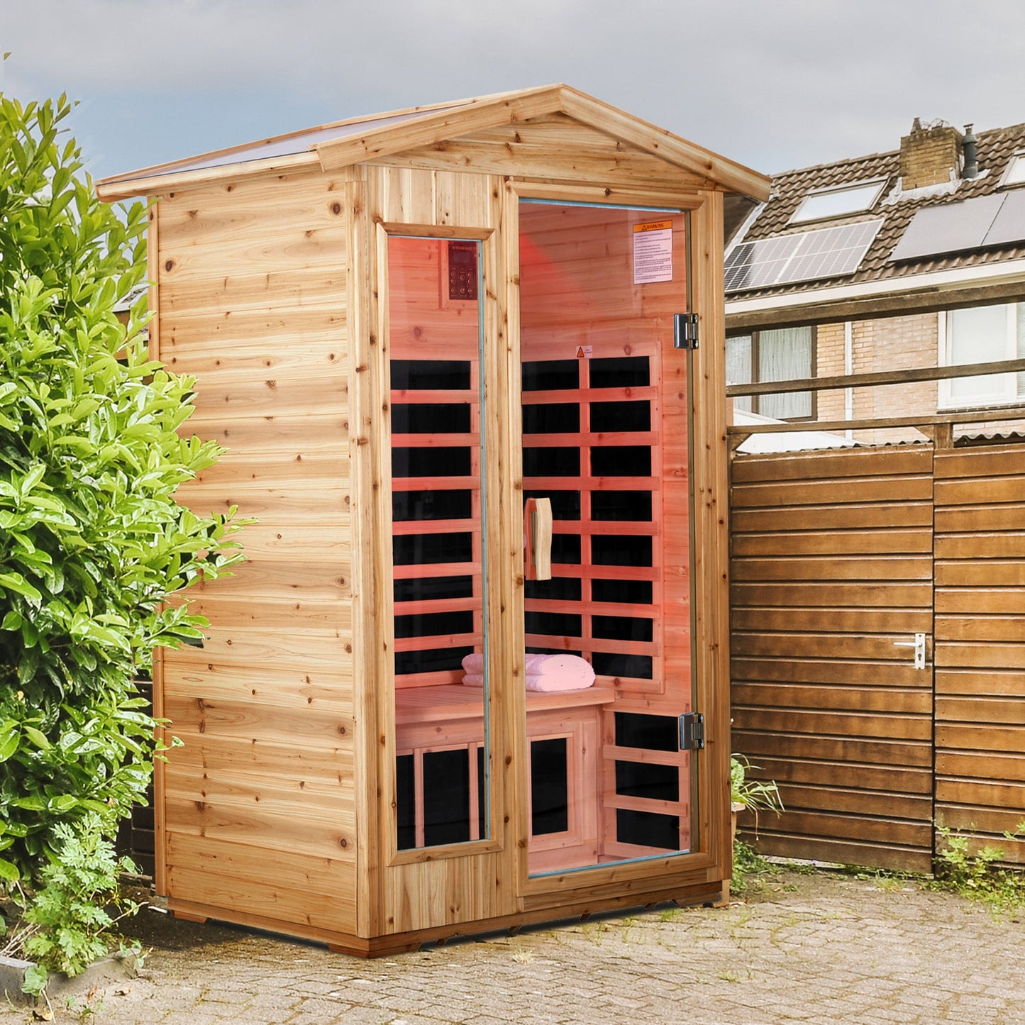 2 Person Outdoor Infrared Sauna – Far Infrared Old Fir Sauna Room with Bluetooth - 1st Choice Furniture Direct