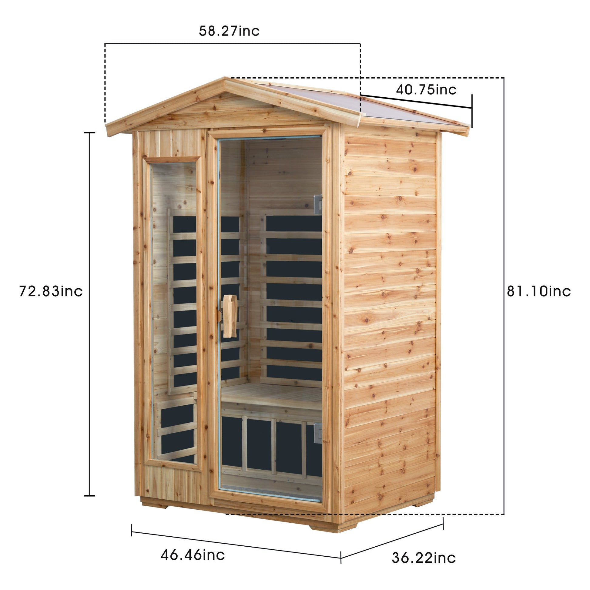 2 Person Outdoor Infrared Sauna – Far Infrared Old Fir Sauna Room with Bluetooth - 1st Choice Furniture Direct