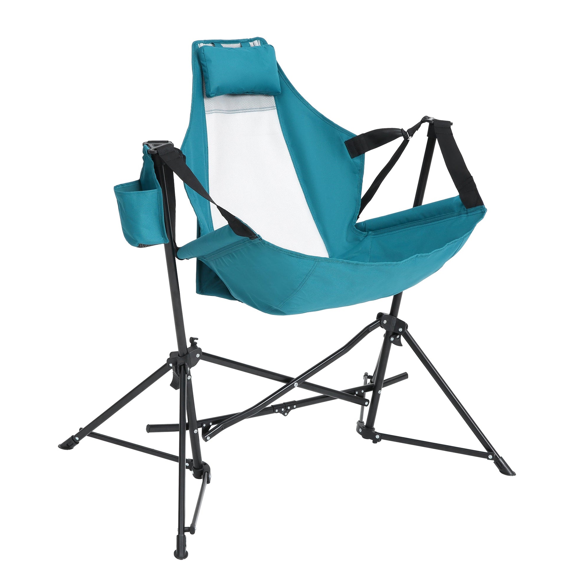2 Piece Blue Folding Hammock Camping Chair Set - 1st Choice Furniture Direct