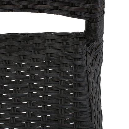 2 Piece Outdoor Wicker Patio Bar Stool Set in Dark Brown - 1st Choice Furniture Direct