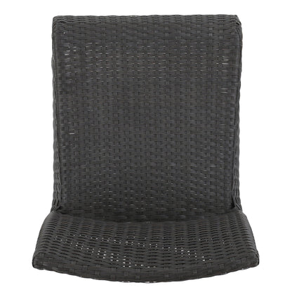 2 Piece Outdoor Wicker Patio Bar Stool Set in Dark Brown - 1st Choice Furniture Direct