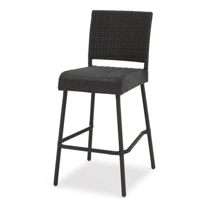 2 Piece Outdoor Wicker Patio Bar Stool Set in Dark Brown - 1st Choice Furniture Direct