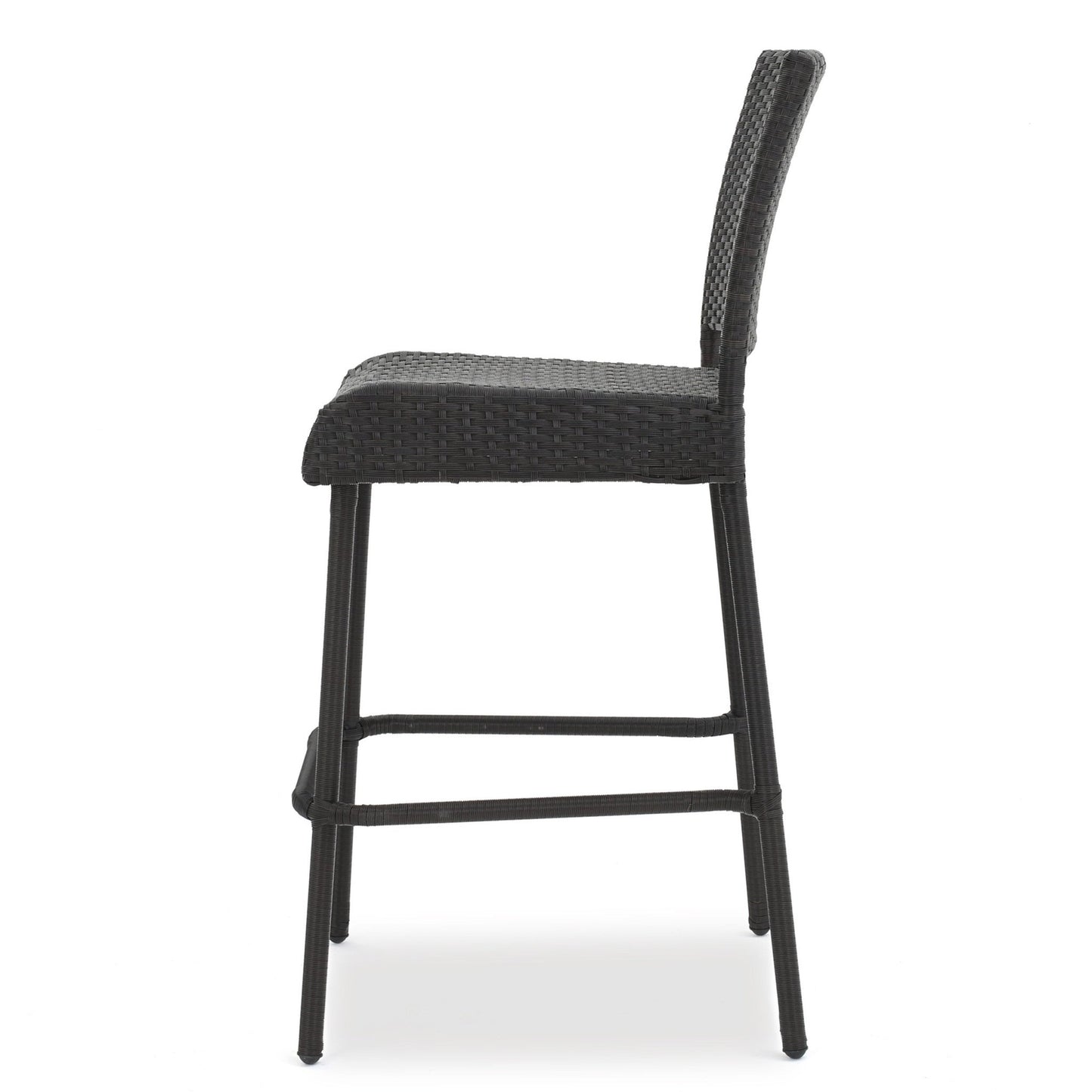 2 Piece Outdoor Wicker Patio Bar Stool Set in Dark Brown - 1st Choice Furniture Direct
