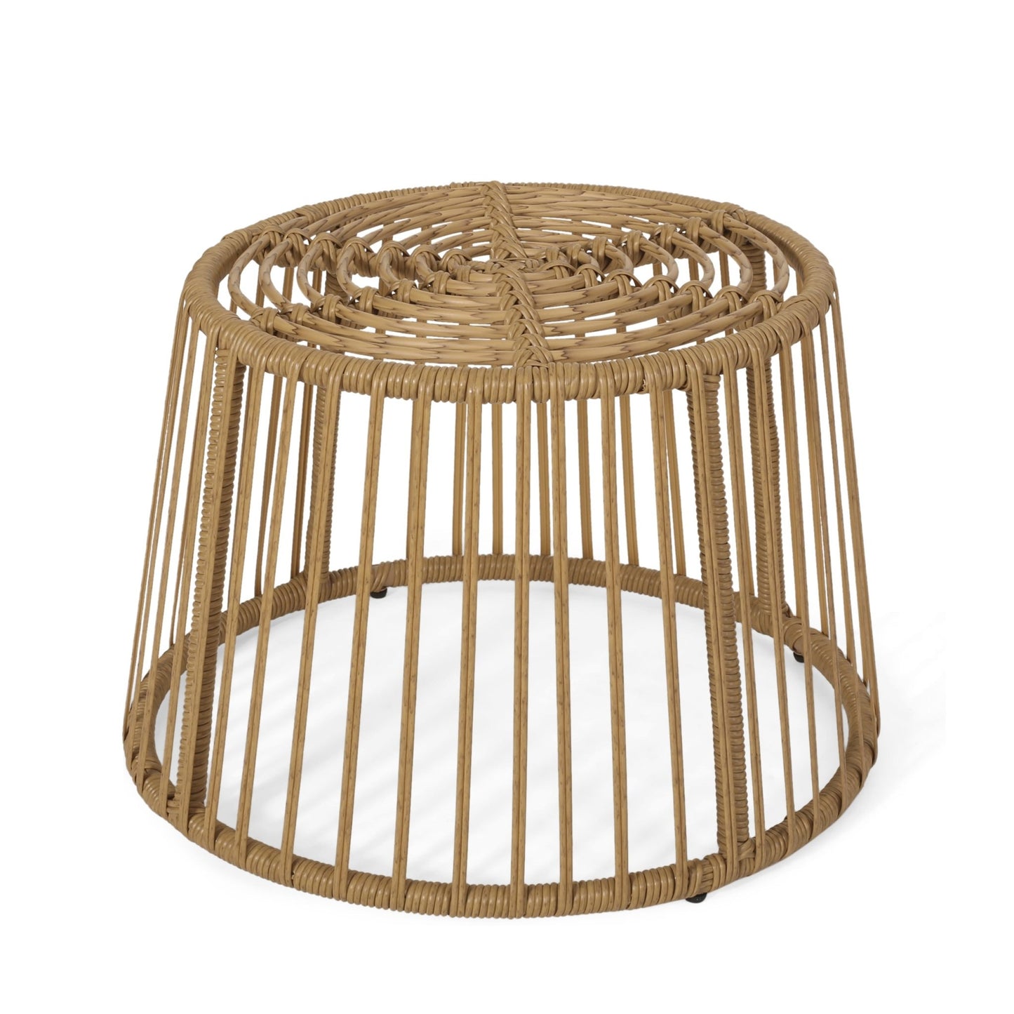 2 - Piece Rattan Patio Set with Club Chair and Side Table, Beige and Light Brown - 1st Choice Furniture Direct