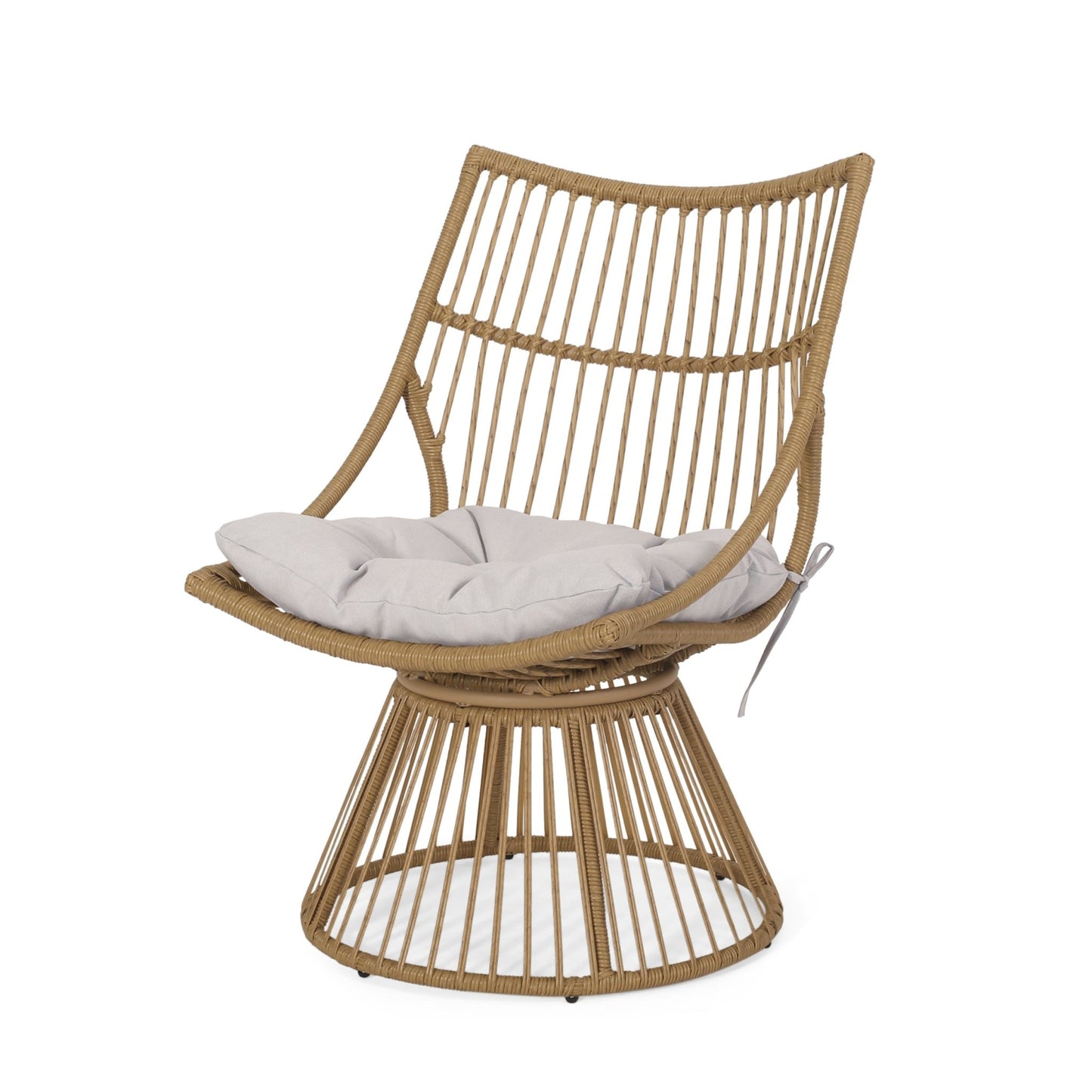 2 - Piece Rattan Patio Set with Club Chair and Side Table, Beige and Light Brown - 1st Choice Furniture Direct