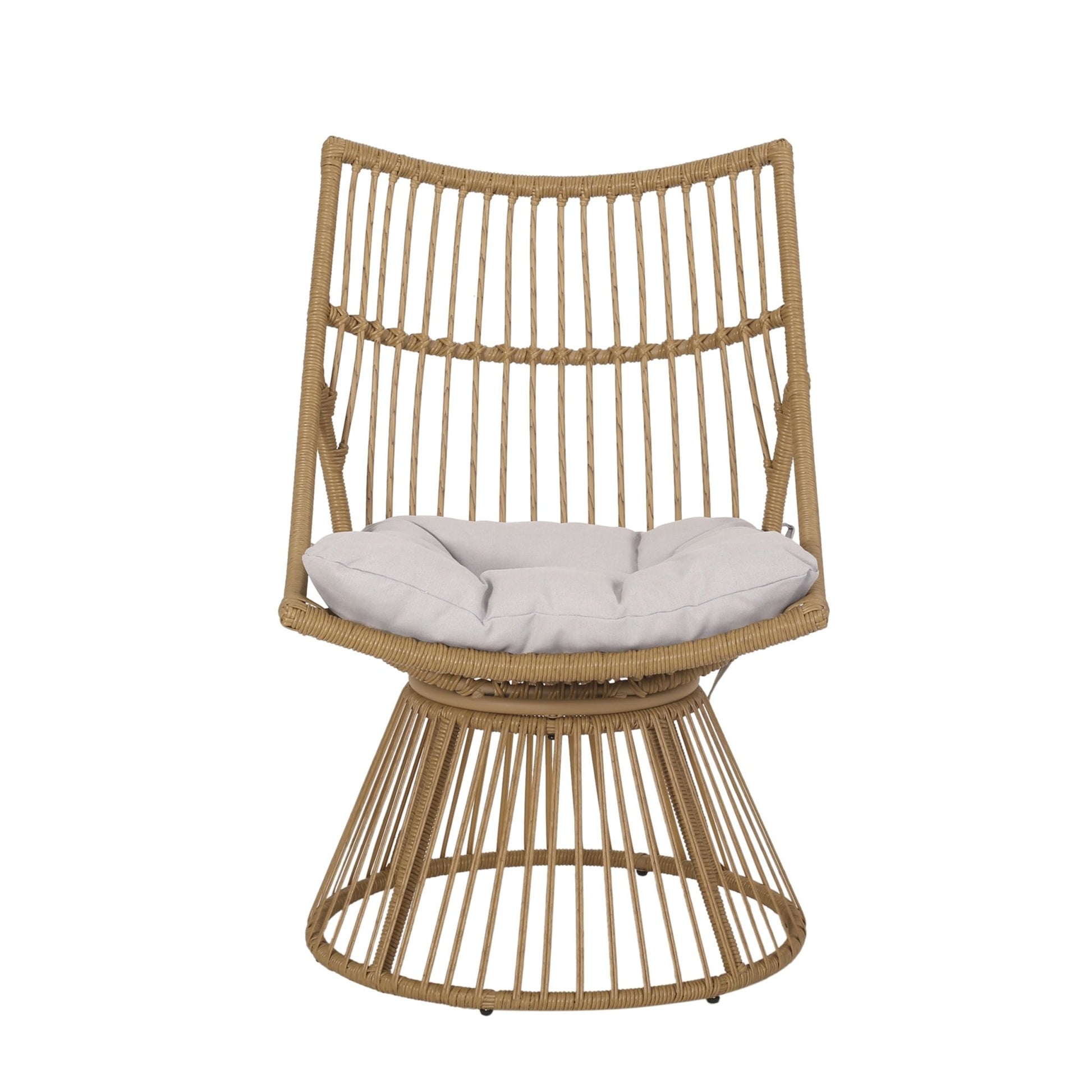 2 - Piece Rattan Patio Set with Club Chair and Side Table, Beige and Light Brown - 1st Choice Furniture Direct