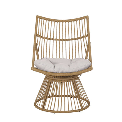 2 - Piece Rattan Patio Set with Club Chair and Side Table, Beige and Light Brown - 1st Choice Furniture Direct
