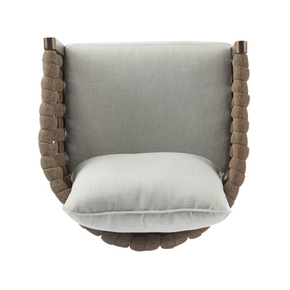 2 - Pieces Outdoor Metal Patio Club Chair, Patio Furniture Arm Chair with Cushion, Modern Outdoor Furniture Deep Seating for Porch, Garden, Backyard, Balcony, Brown & Light Grey - 1st Choice Furniture Direct