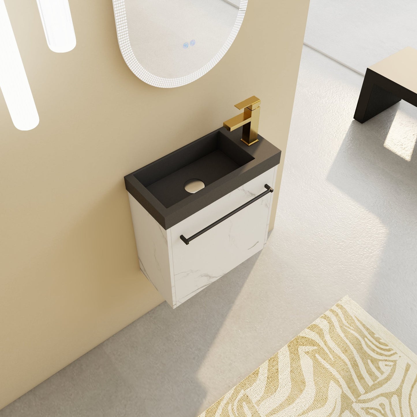 20'' Floating Wall - Mounted Bathroom Vanity with Resin Sink & Soft - Close Cabinet Door - 1st Choice Furniture Direct